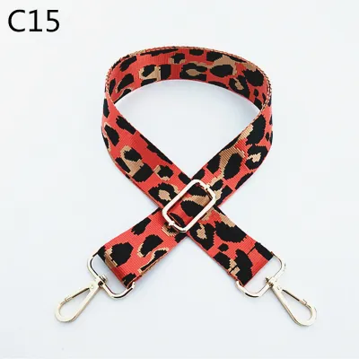 Fashion Leopard Jacquard Wide Shoulder Strap Bag Accessories