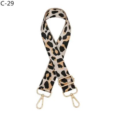 Fashion Leopard Jacquard Wide Shoulder Strap Bag Accessories