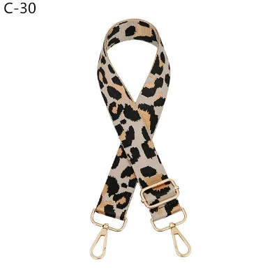 Fashion Leopard Jacquard Wide Shoulder Strap Bag Accessories