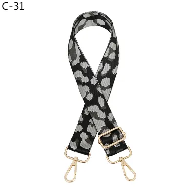 Fashion Leopard Jacquard Wide Shoulder Strap Bag Accessories