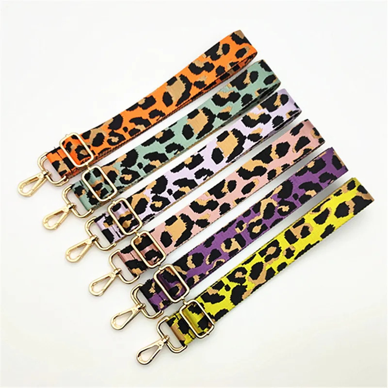 Fashion Leopard Jacquard Wide Shoulder Strap Bag Accessories