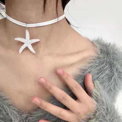 Women Fashion Casual Ocean Starfish Cord Necklace
