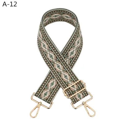 Bohemian Multicolor Webbing Wide Shoulder Bag Accessories