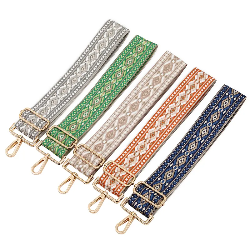 Bohemian Multicolor Webbing Wide Shoulder Bag Accessories