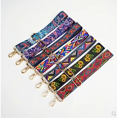 Fashion Printed Webbing Wide Shoulder Strap Bag Accessories