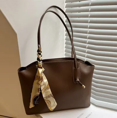 Vintage Solid Color Large Capacity Tote Bag