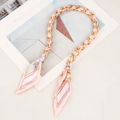Fashion Silk Scarf Chain Shoulder Strap Bag Accessories