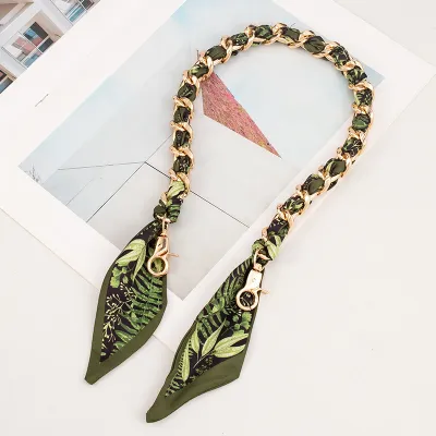 Fashion Silk Scarf Chain Shoulder Strap Bag Accessories