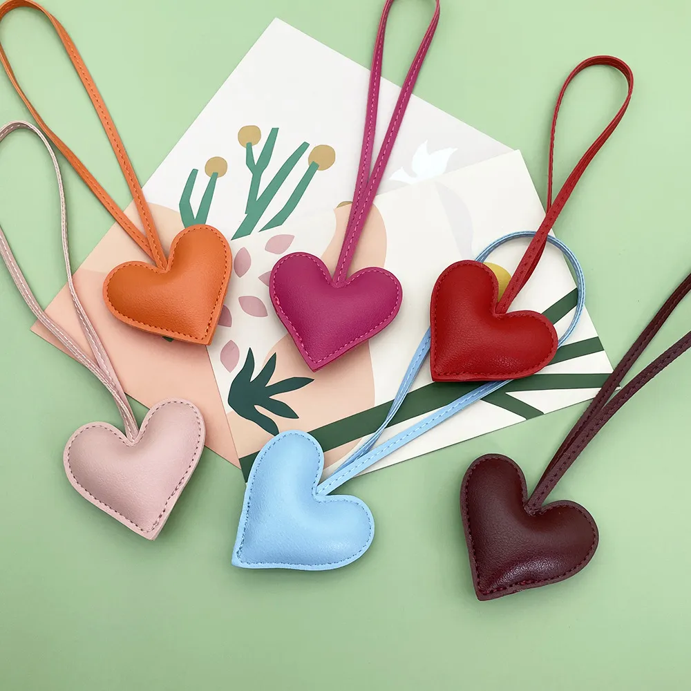 Creative PU Heart-Shaped Bag Pendant Accessories