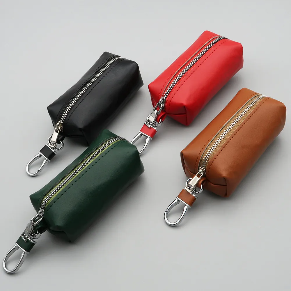 Vintage Solid Color PU Zipper Coin Purse Bag Accessories