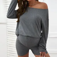 Pregnant Women Fashion Solid Color Sling Mesh High Waist Abdomen-Supporting Swimsuit