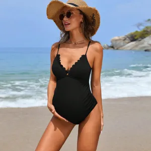 Solid Color Pregnant Women Sling Swimsuit