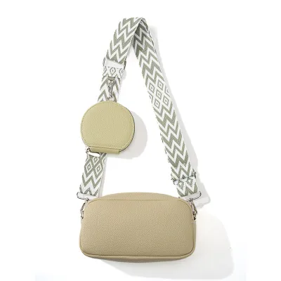 Women Fashion Large Capacity Casual Solid Color PU Crossbody Bag