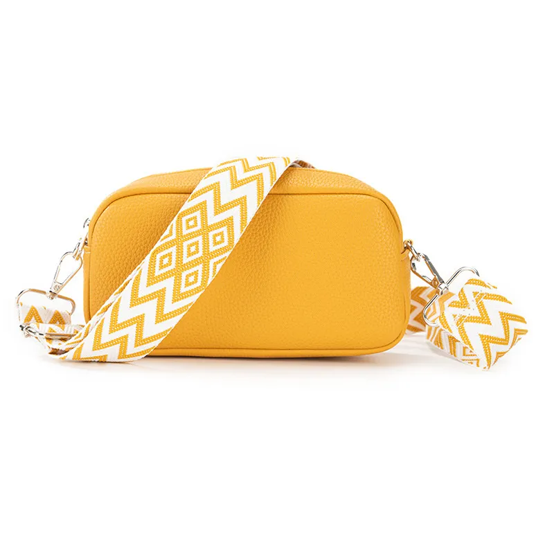 Women Fashion Large Capacity Casual Solid Color PU Crossbody Bag
