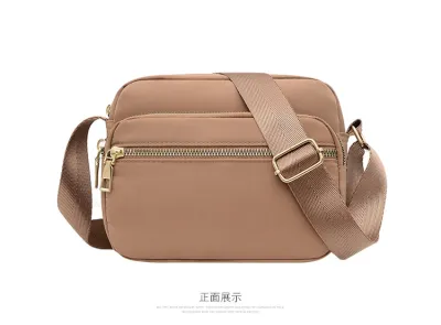 Women Casual Small Square Crossbody Bag Oxford Cloth Zipper Closure