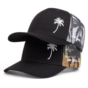 Men Fashion Casual Camouflage Embroidered Coconut Tree Cotton Cap