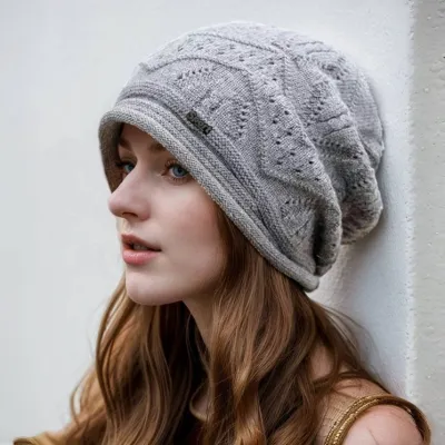 Women Fashion Casual Solid Color Knitted Hat
