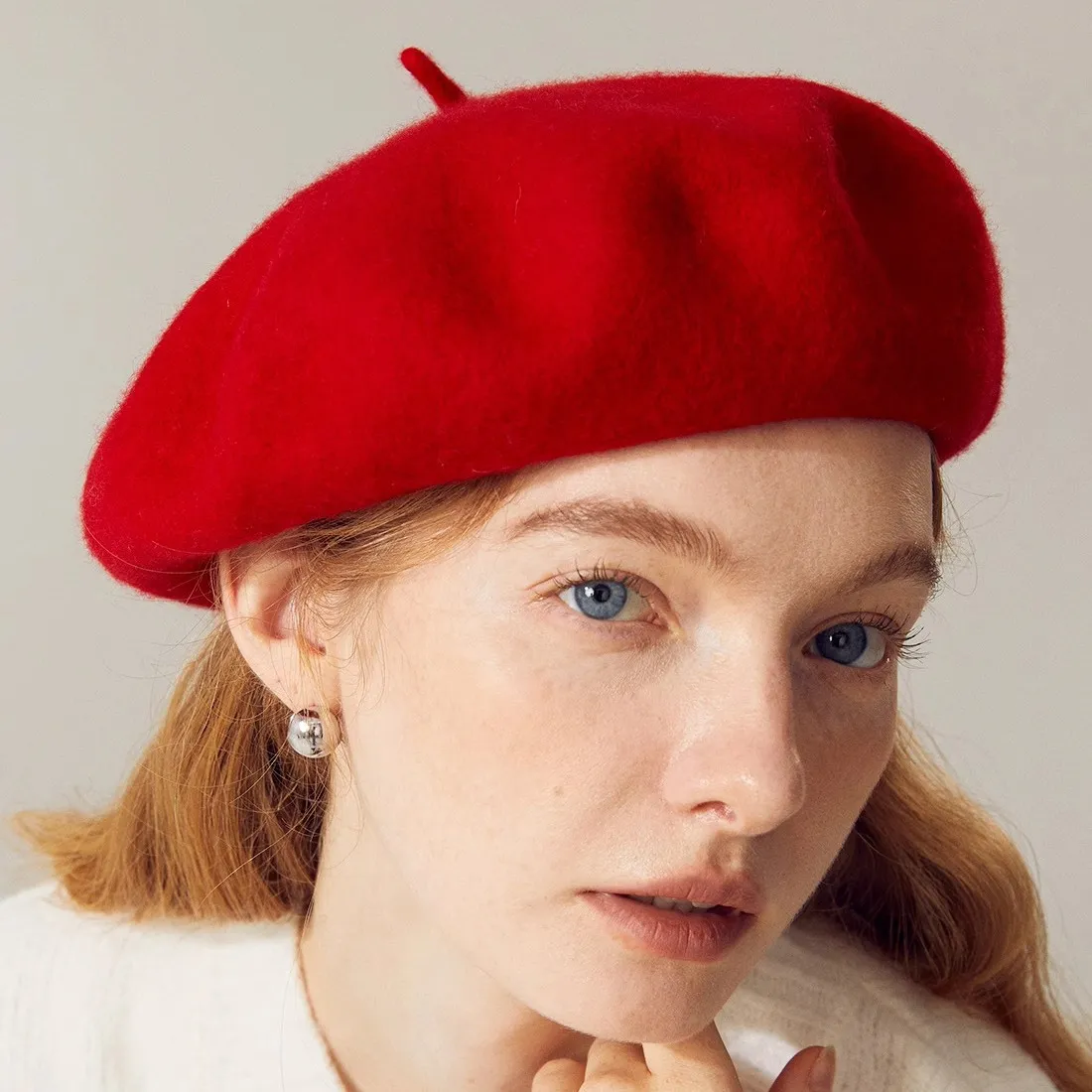 Women Fashion Elegant Solid Color Wool Beret Cap