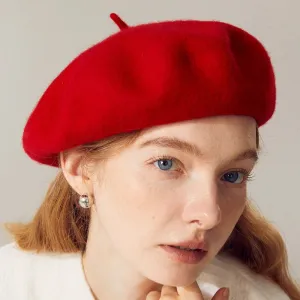 Women Fashion Elegant Solid Color Wool Beret Cap
