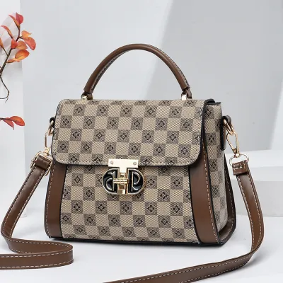 Women Casual Flap Square Bag with Latch Closure
