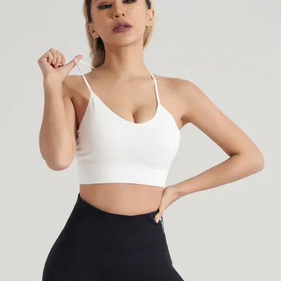 Women Yoga Backless Sports Bra Solid Color