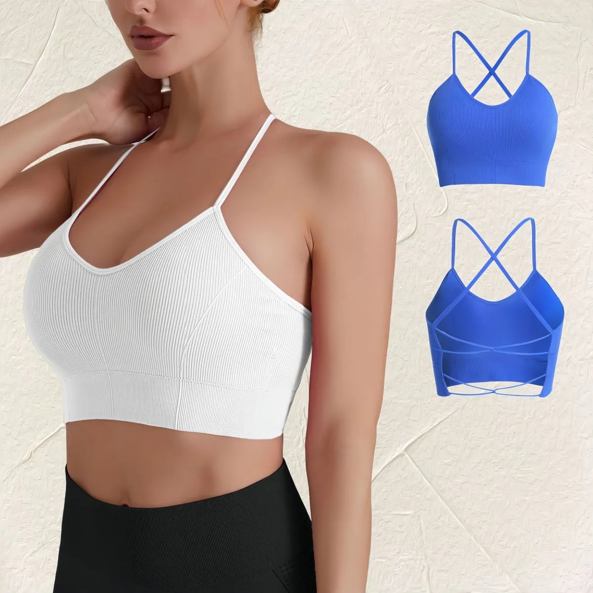 Women Yoga Backless Sports Bra Solid Color