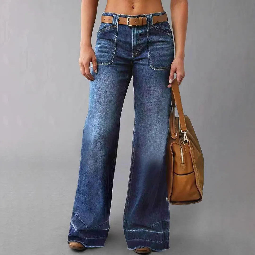 Women Fashion Casual Loose Micro-Pants Jeans
