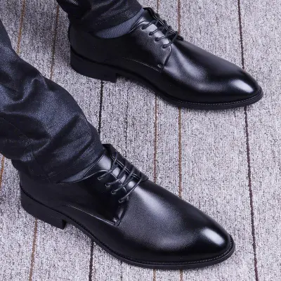 Men Fashion Casual Simple Pointed-To Business Leather Shoes