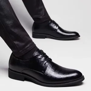 Men Fashion Casual Business Pointed Toe Plaid Ankle Boots