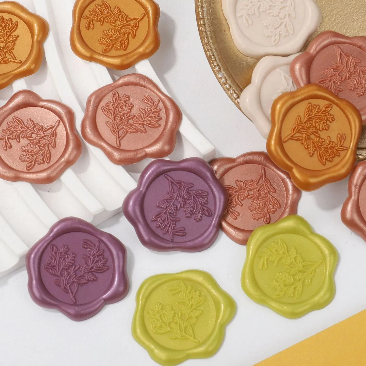 Solid Color Retro Fire Paint Seal Wax Label Sealing Sticker