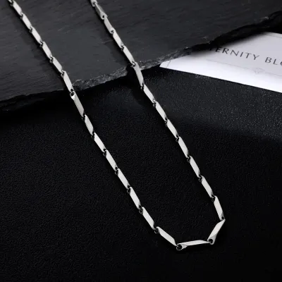 Men's Fashion Casual Titanium Steel Bamboo Prismatic Necklace