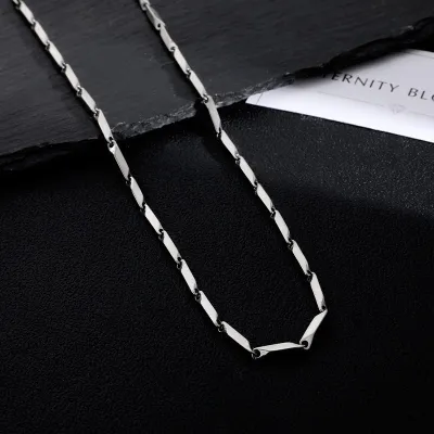 Men's Fashion Casual Titanium Steel Bamboo Prismatic Necklace