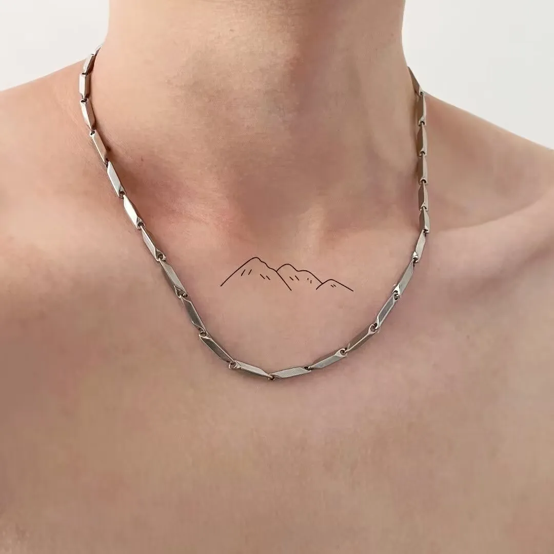 Men's Fashion Casual Titanium Steel Bamboo Prismatic Necklace