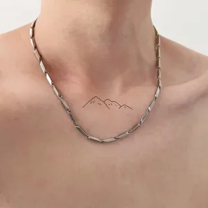 Men's Fashion Casual Titanium Steel Bamboo Prismatic Necklace