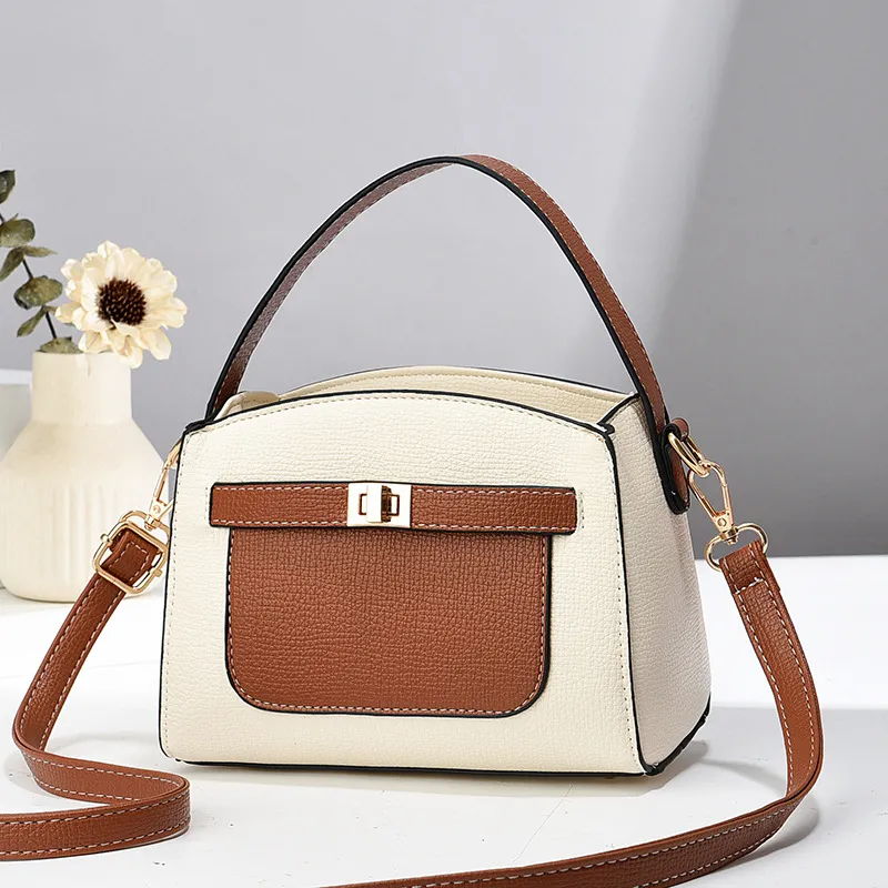 Fashion Women Simple Color Matching All-Match Handbag