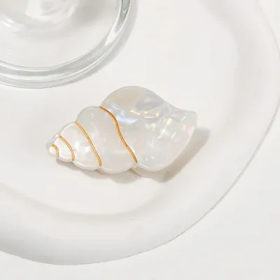 Gorace Korean Beach Vacation Conch Clamp PVC Hair Clip for Women