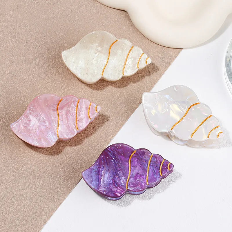 Gorace Korean Beach Vacation Conch Clamp PVC Hair Clip for Women