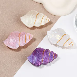 Gorace Korean Beach Vacation Conch Clamp PVC Hair Clip for Women