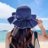 Straw Hat With Streamer-Blue