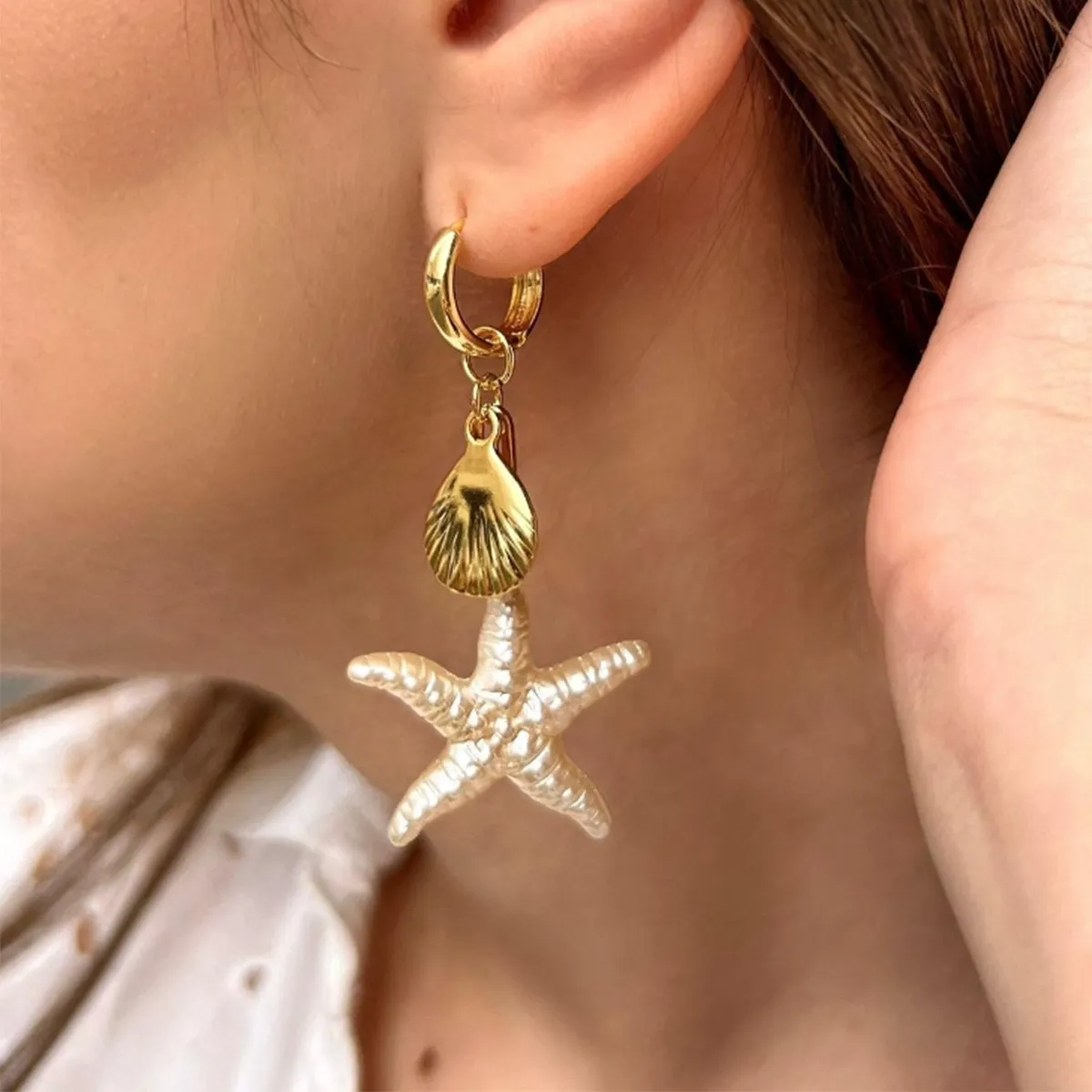 Ocean Holiday Alloy Starfish Sea Earrings