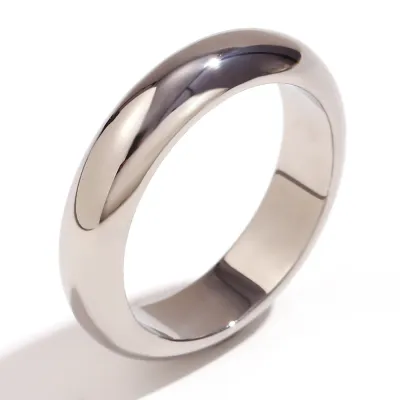 Women's Simple Stainless Steel Plated 18k Gold Ring