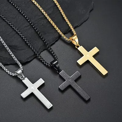 MenS Fashion Stainless Steel Cross Necklace