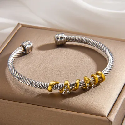 Women's Stainless Steel Wire Rope Twist Fashion Bracelet