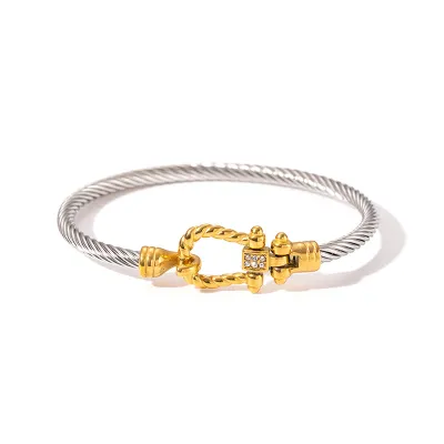 Women's Stainless Steel Wire Rope Twist Fashion Bracelet