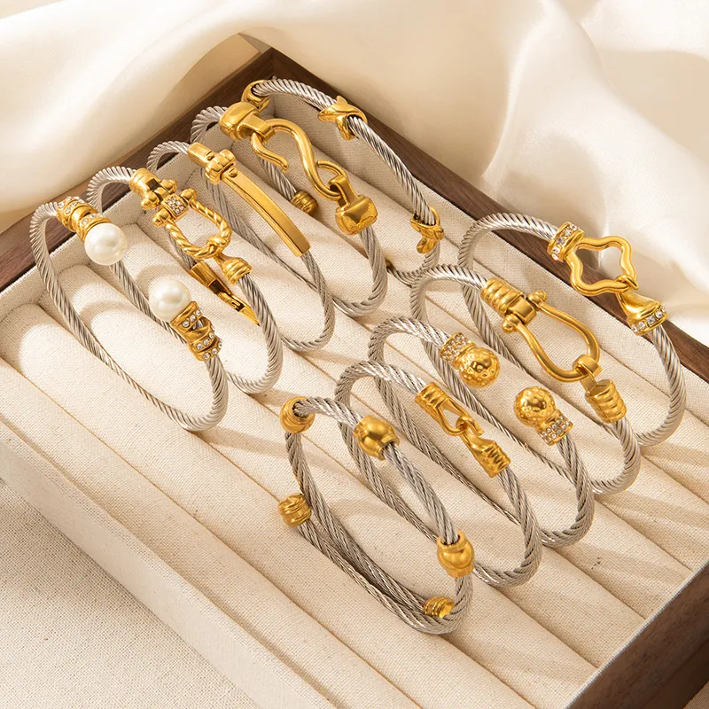 Women's Stainless Steel Wire Rope Twist Fashion Bracelet