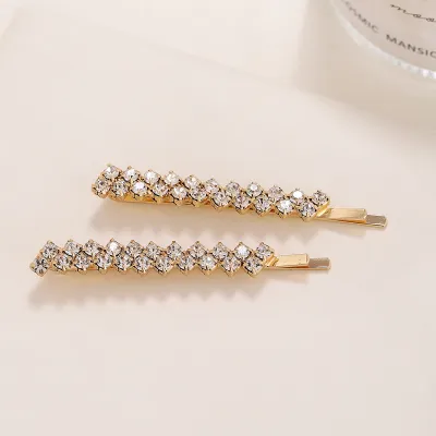 Women Fashion Simple Rhinestone Hairpin Set 2piece/Set