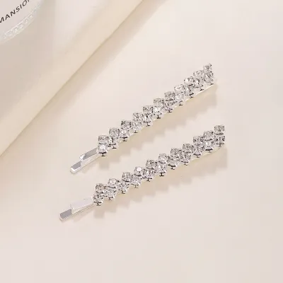 Women Fashion Simple Rhinestone Hairpin Set 2piece/Set