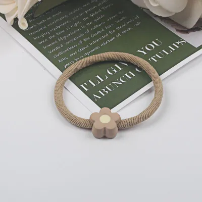 Women Fashion Solid Color High Elastic Plastic Resin Hair Ring