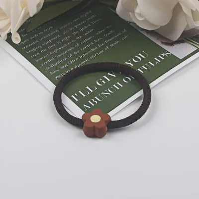 Women Fashion Solid Color High Elastic Plastic Resin Hair Ring