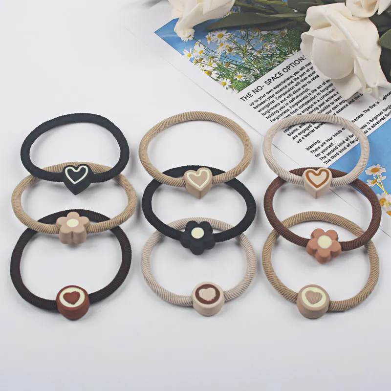 Women Fashion Solid Color High Elastic Plastic Resin Hair Ring